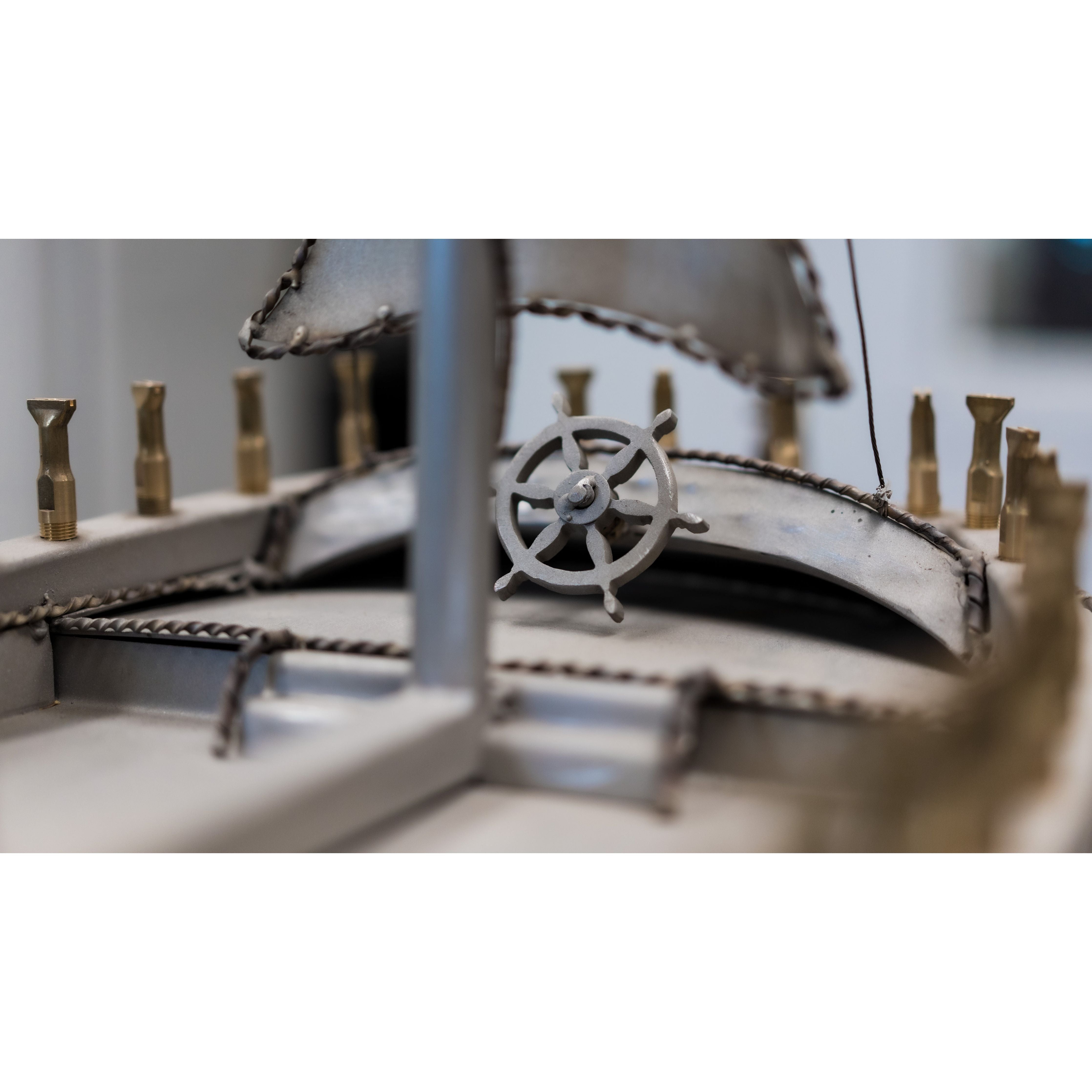 The Outdoor Plus La Pinta Stainless Steel Top & Powder Coated Metal Base Fire Pit