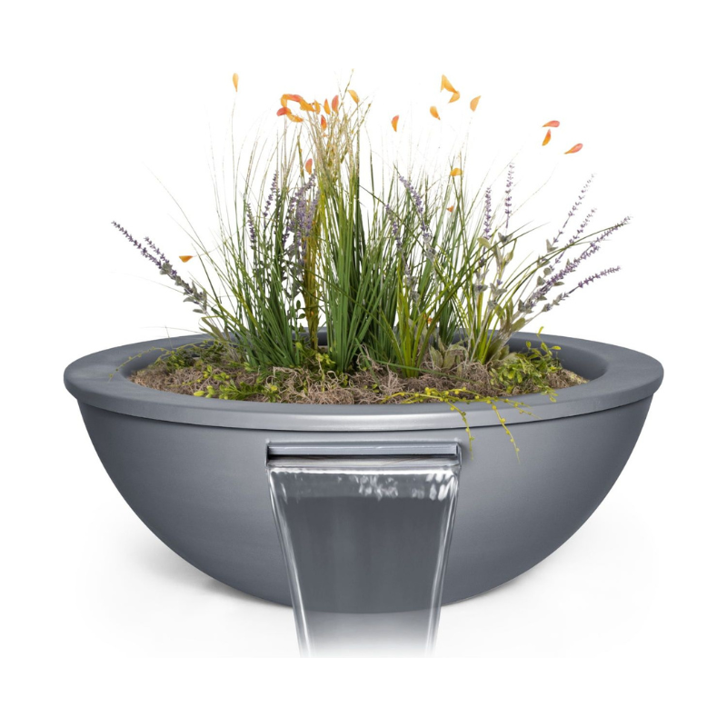 The Outdoor Plus Sedona Powder Coated Metal Planter & Water Bowl