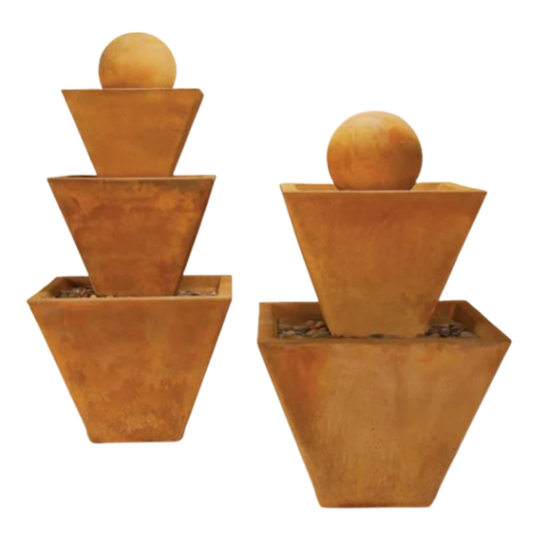 Giannini Garden Tiered Concrete Garden Fountain with Ball - 1488 & 1489