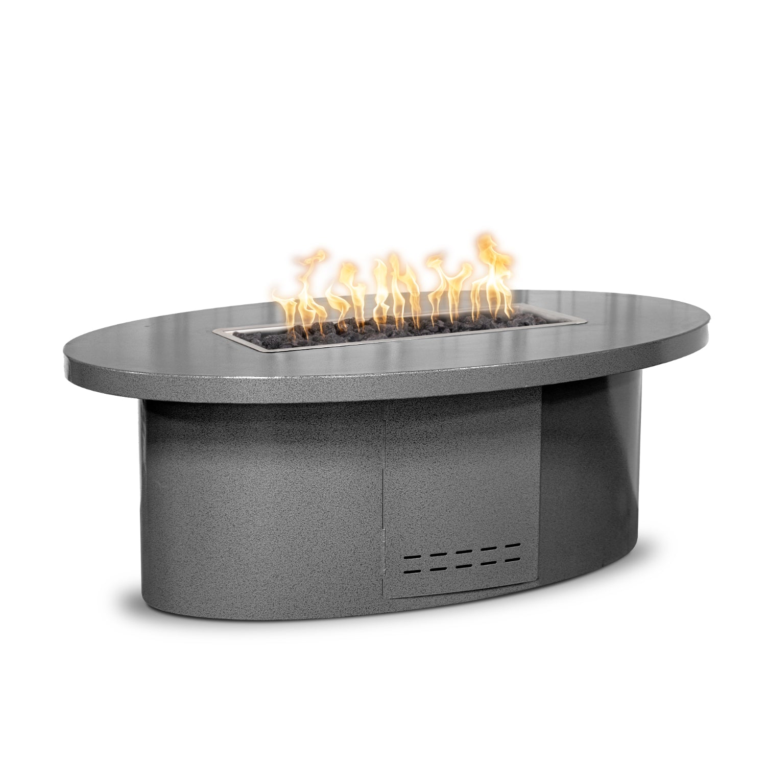 The Outdoor Plus Vallejo Oval Powder Coated Metal Fire Table