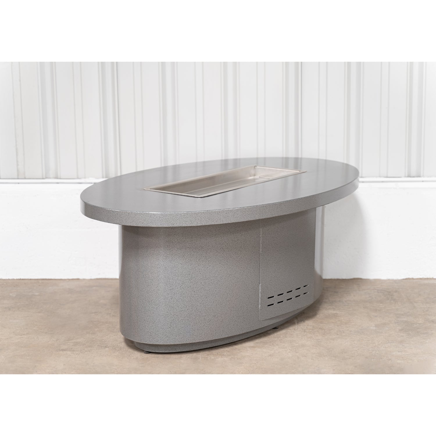 The Outdoor Plus Vallejo Oval Powder Coated Metal Fire Table