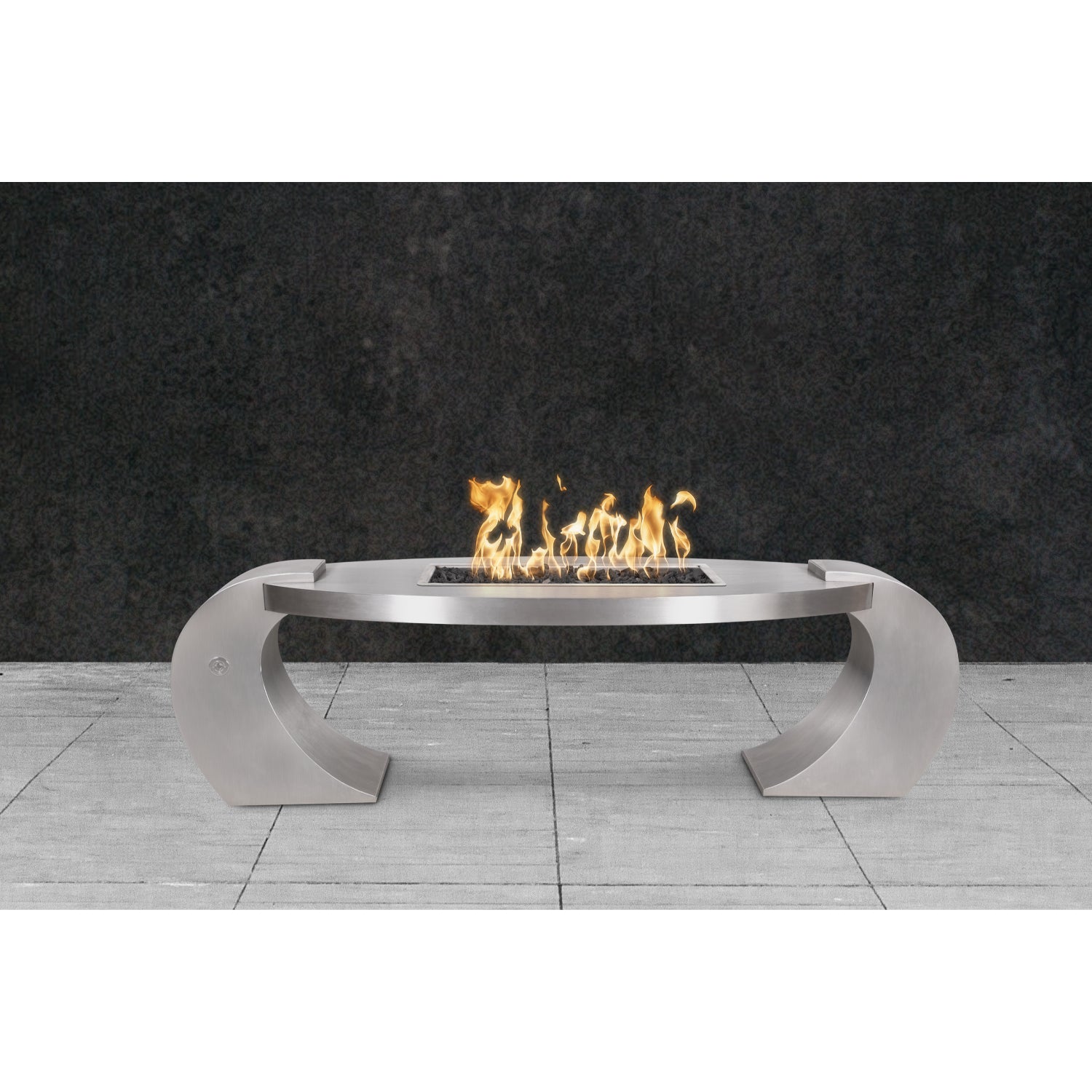 The Outdoor Plus Vernon Oval Stainless Steel Fire Table
