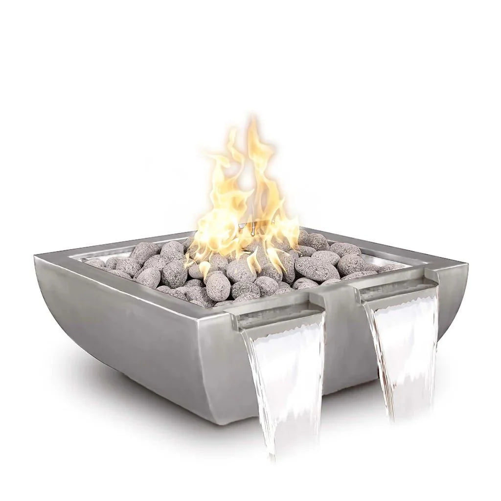 The Outdoor Plus Avalon Powder Coated Metal Fire & Water Bowl - Twin Spill