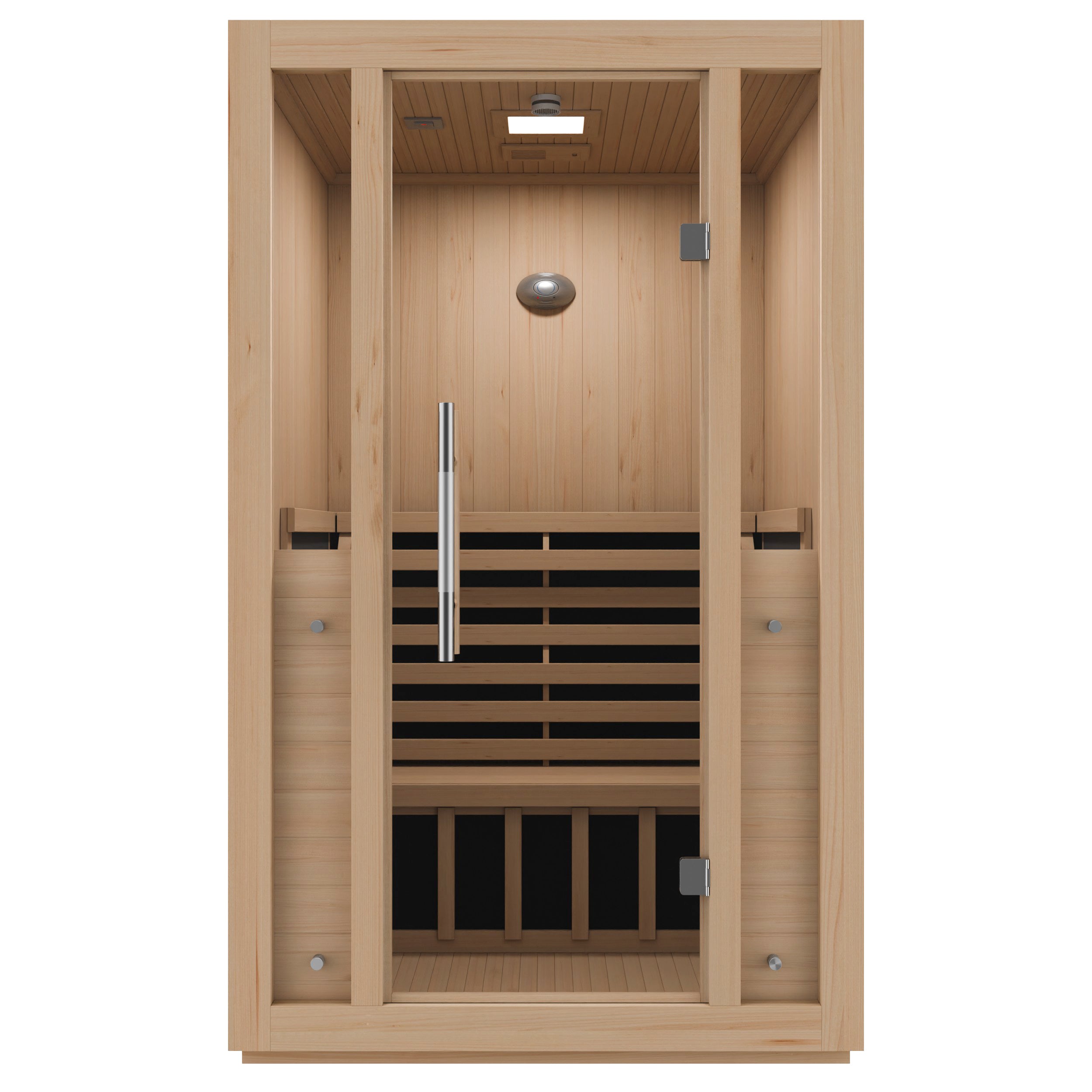 Fiji 2-Person Carbon FAR Infrared Hemlock Wooden Indoor Home Sauna Room with LED Touch Control Panel
