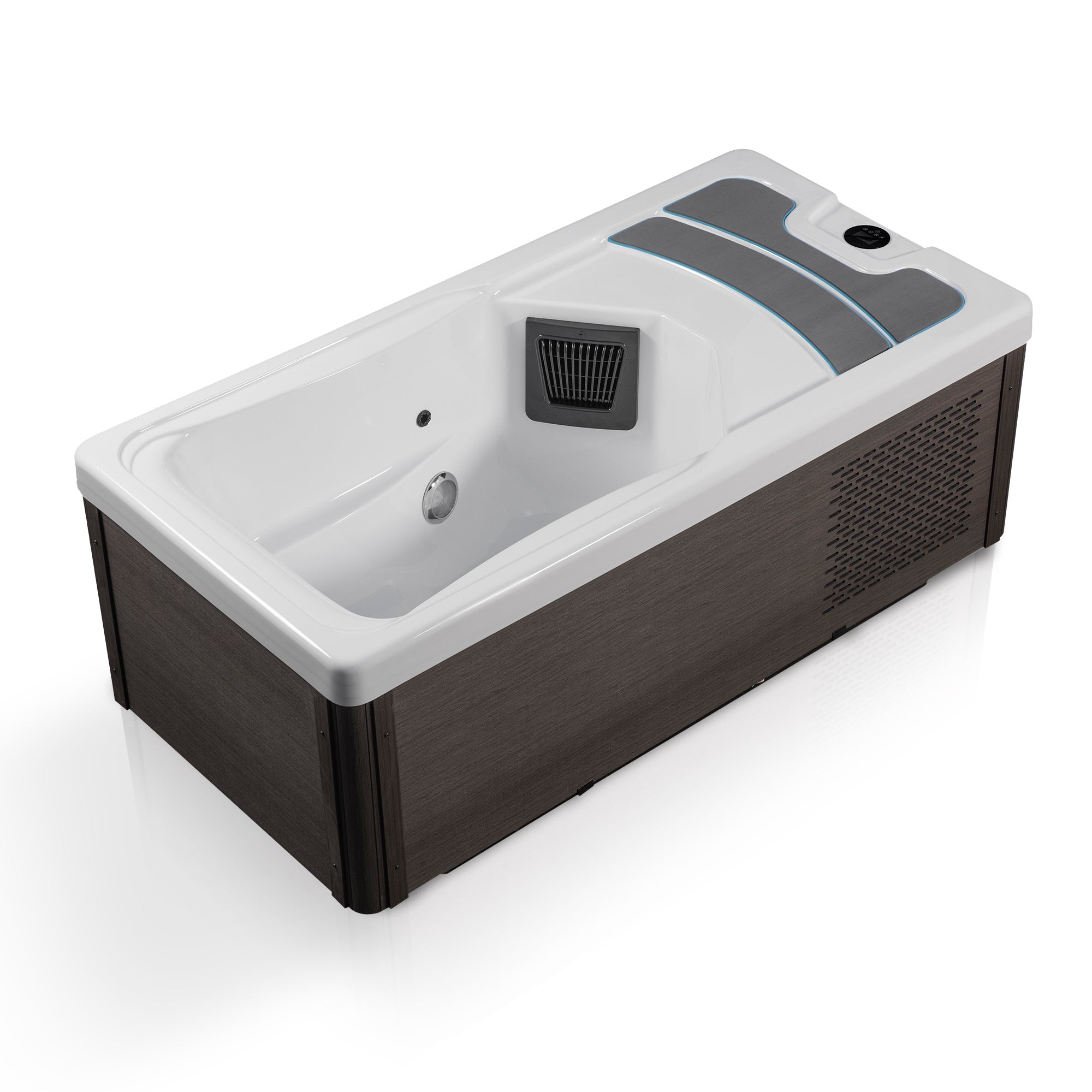 All-in-One Cold Plunge and Hot Tub with Built-in Chiller, Lights, and WiFi in Blue