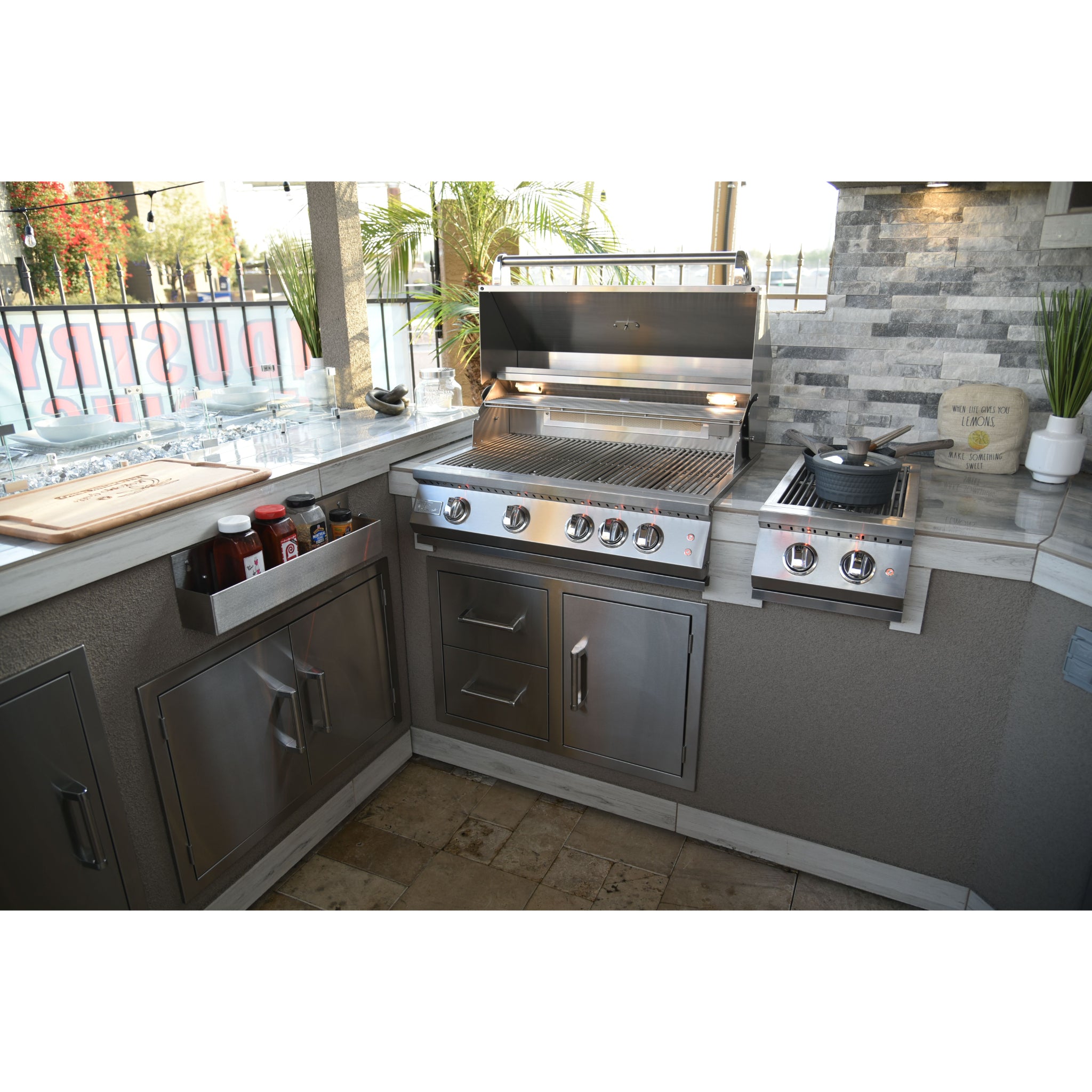 KoKoMo Grills 21" Stainless Steel Outdoor Kitchen Two Drawer - One Cabinet Combo