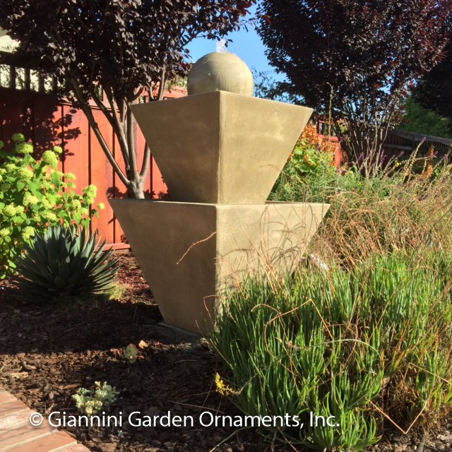 Giannini Garden Tiered Concrete Garden Fountain with Ball
