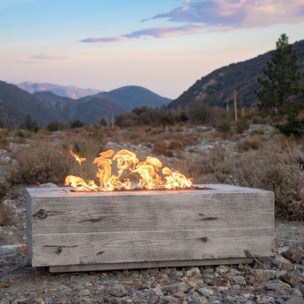 The Outdoor Plus Coronado 84" Rectangle GFRC Wood Grain Fire Pit