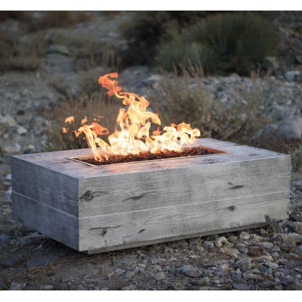 The Outdoor Plus Coronado 84" Rectangle GFRC Wood Grain Fire Pit