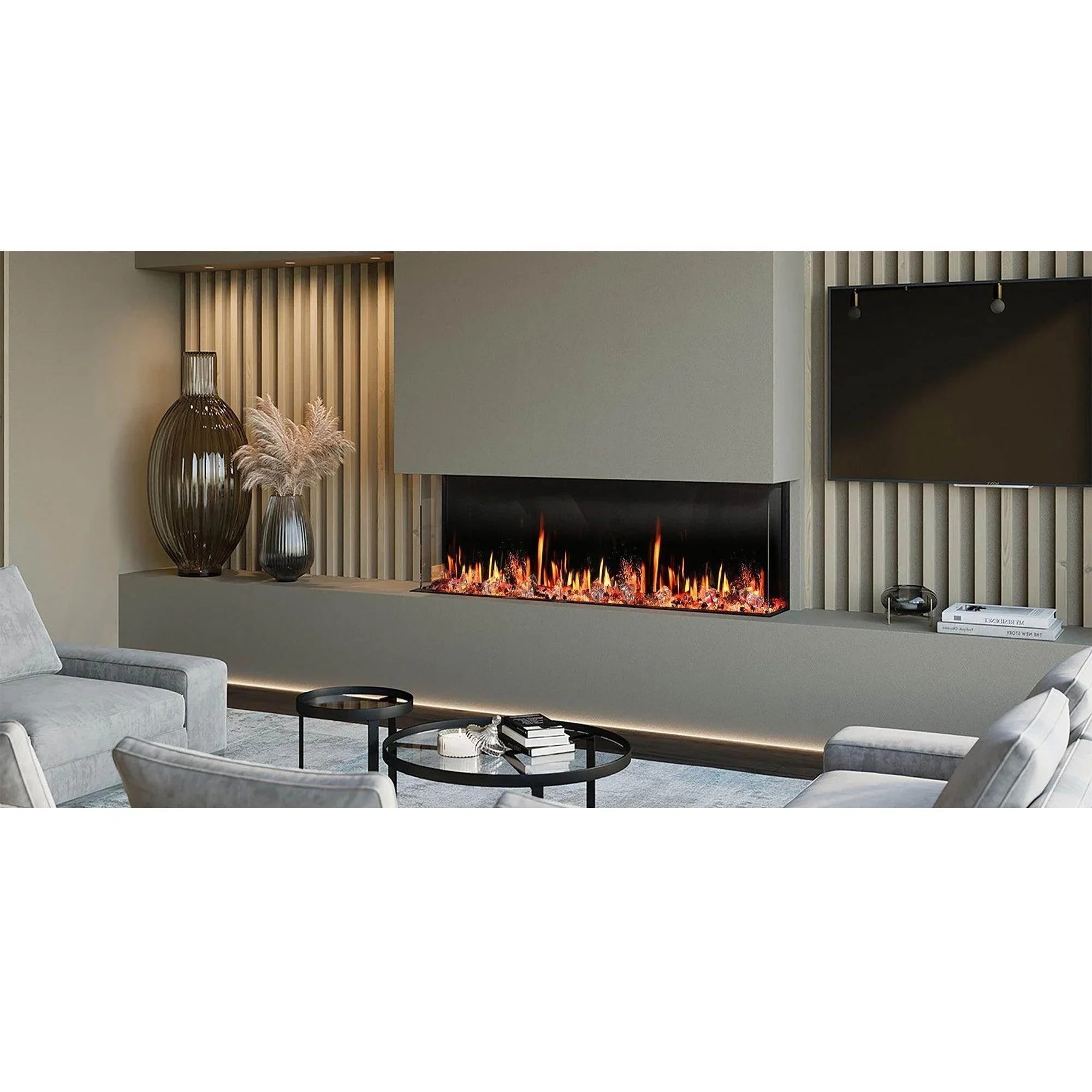 Litedeer Homes Warmcastle 50-inch 3-Sided Smart Electric Fireplace
