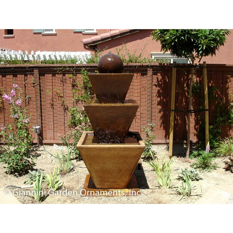 Giannini Garden Tiered Concrete Garden Fountain with Ball - 1488 & 1489