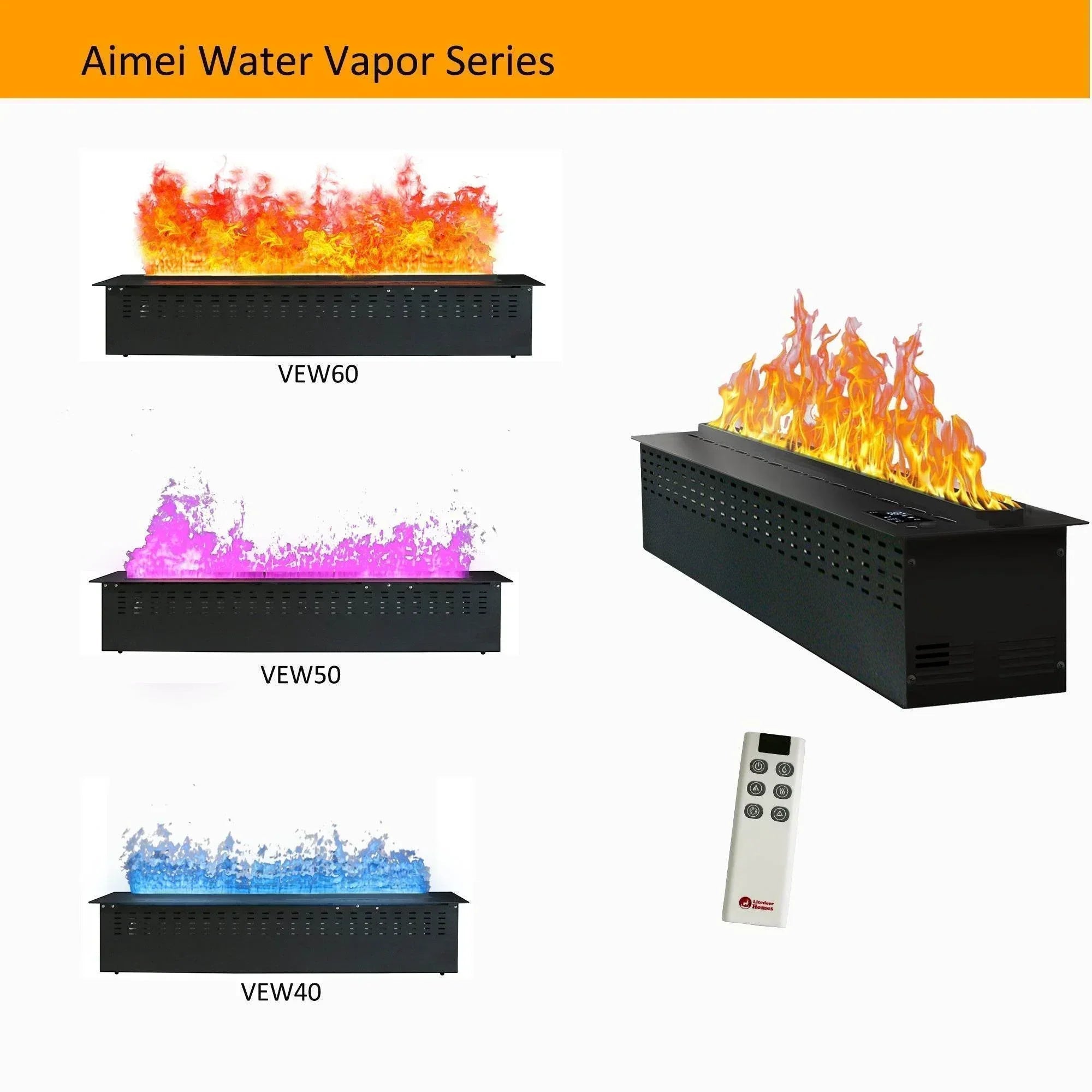 Litedeer Homes Mercury Water Vapor Fireplace