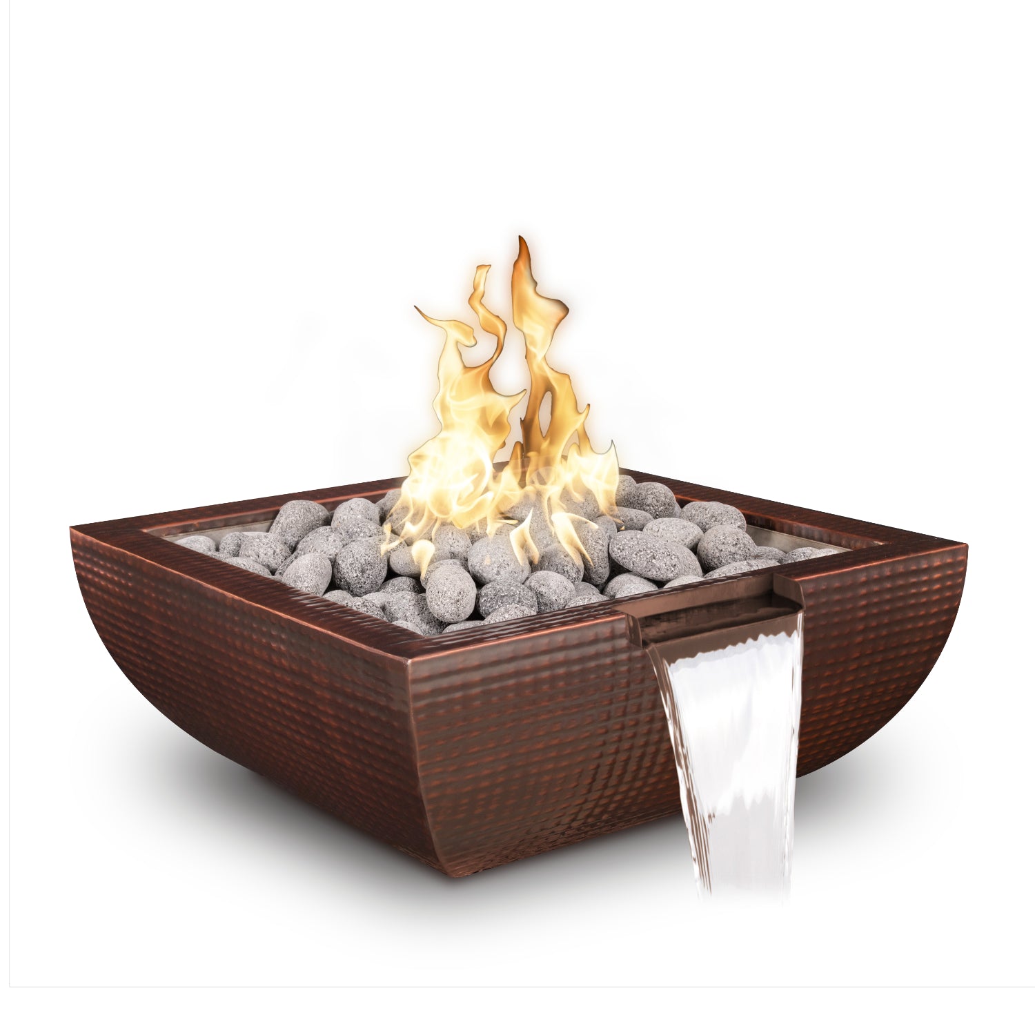 The Outdoor Plus Avalon Hammered Copper & Stainless Steel Fire & Water Bowl