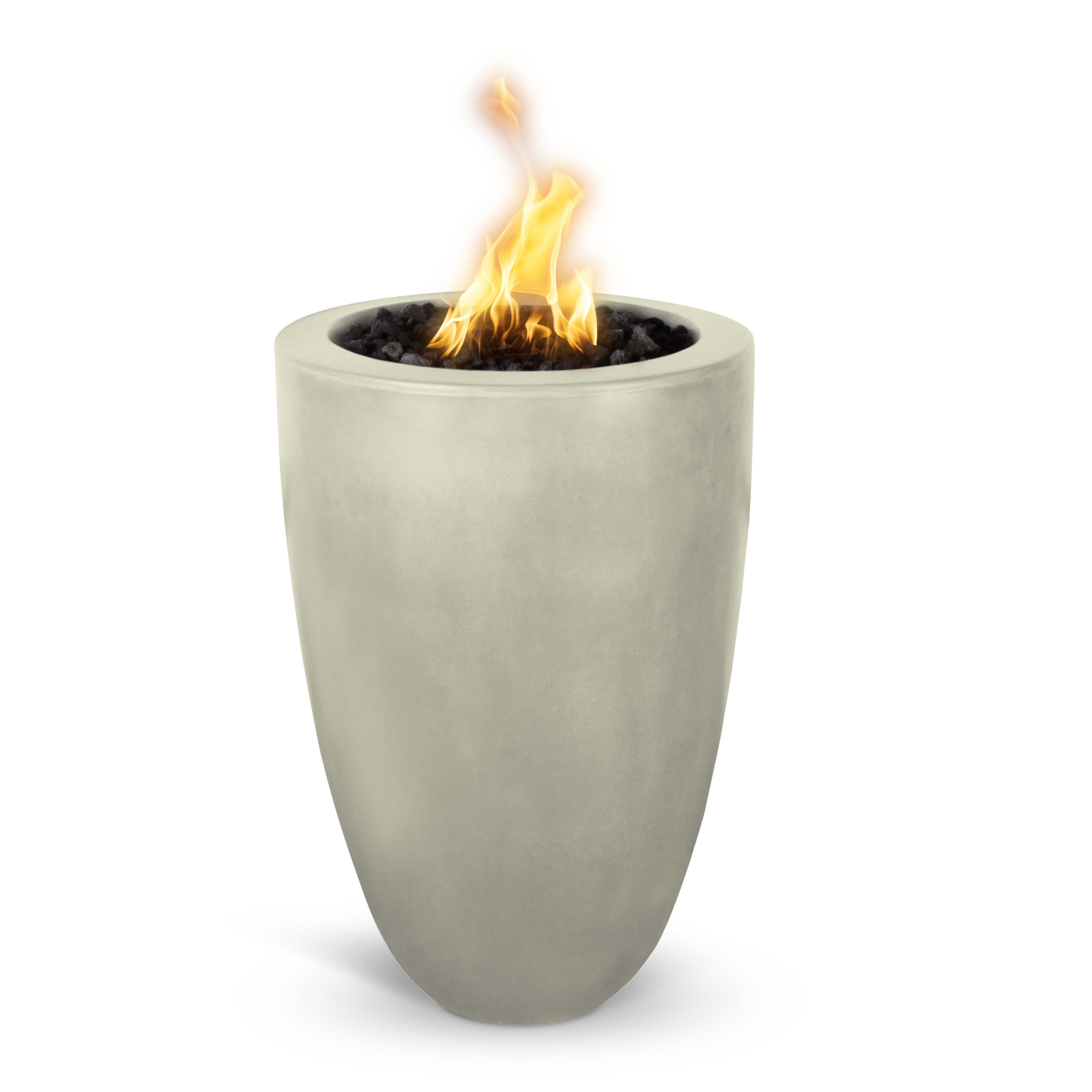 The Outdoor Plus Castillo 22" Round GFRC Concrete Fire Pillar