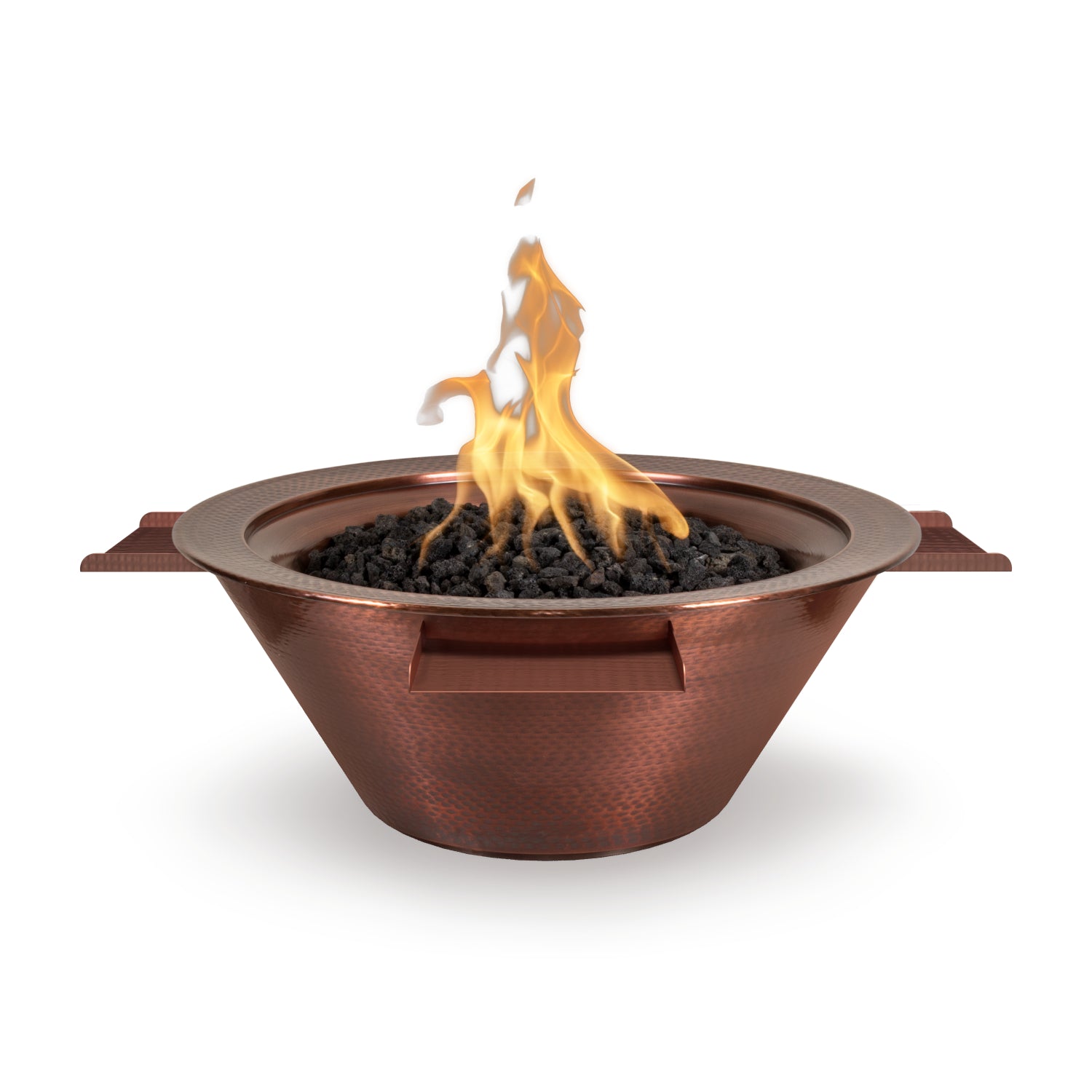 The Outdoor Plus Cazo Hammered Patina Copper Fire & Water Bowl - 4-Way Spill