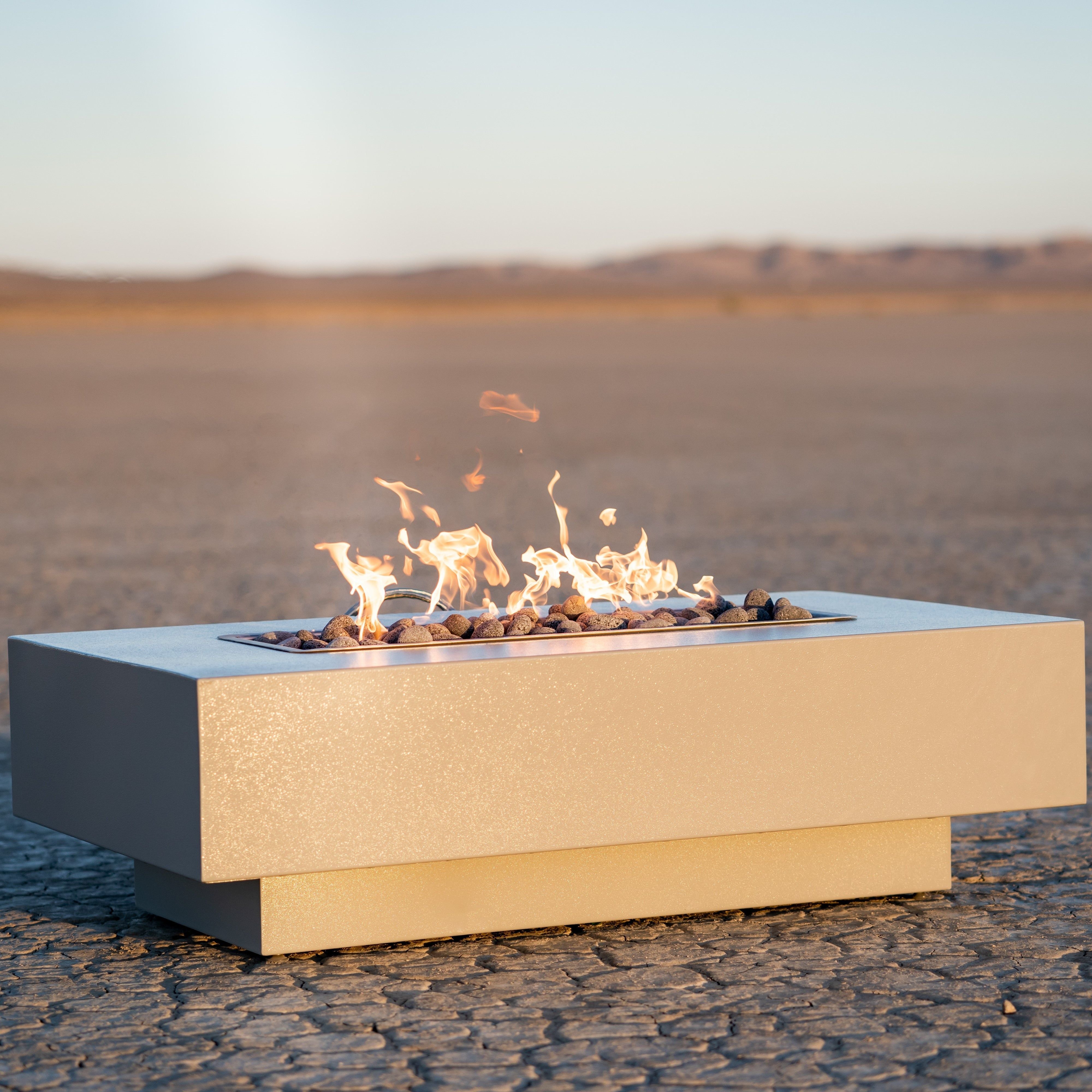 The Outdoor Plus Coronado 84" Rectangle Metal Powder Coat Fire Pit
