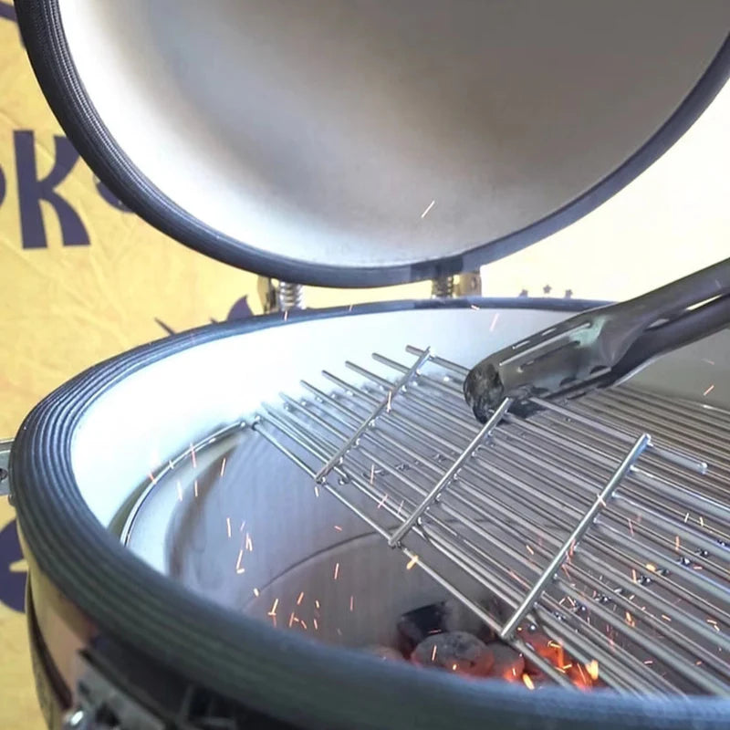 KoKoMo Grills 21" Ceramic Kamado BBQ Grill with Stand and Shelves