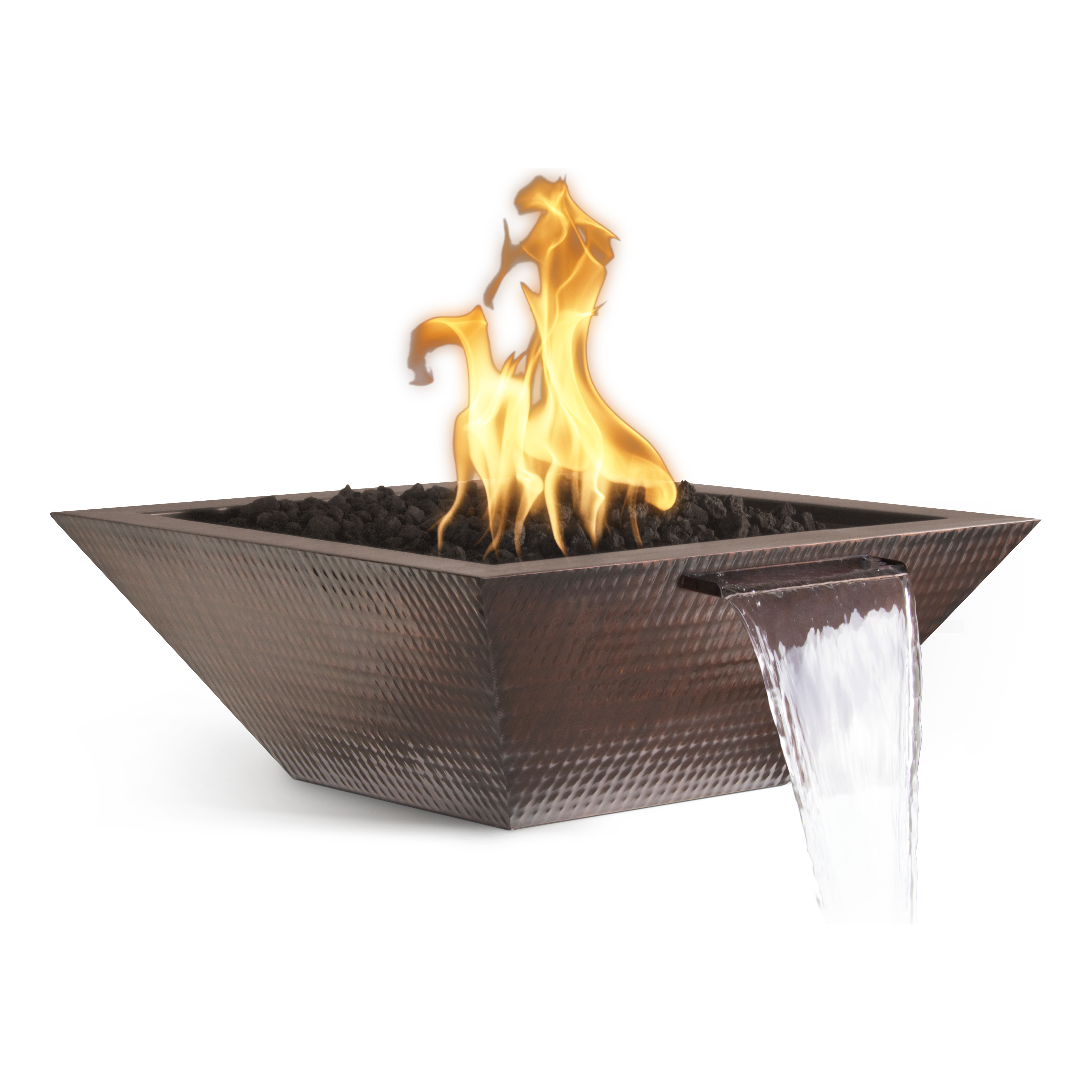 The Outdoor Plus Maya Hammered Patina Copper Fire & Water Bowl