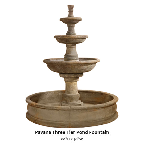 Giannini Garden Pavana Three Tier Pond Fountain