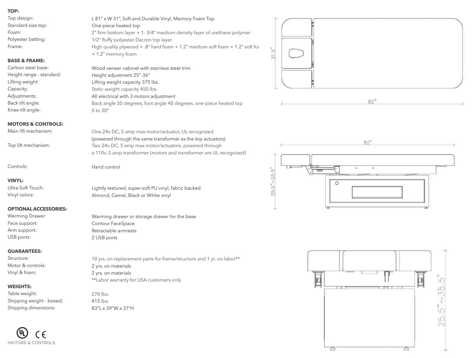 TouchAmerica MESA Spa Treatment Table