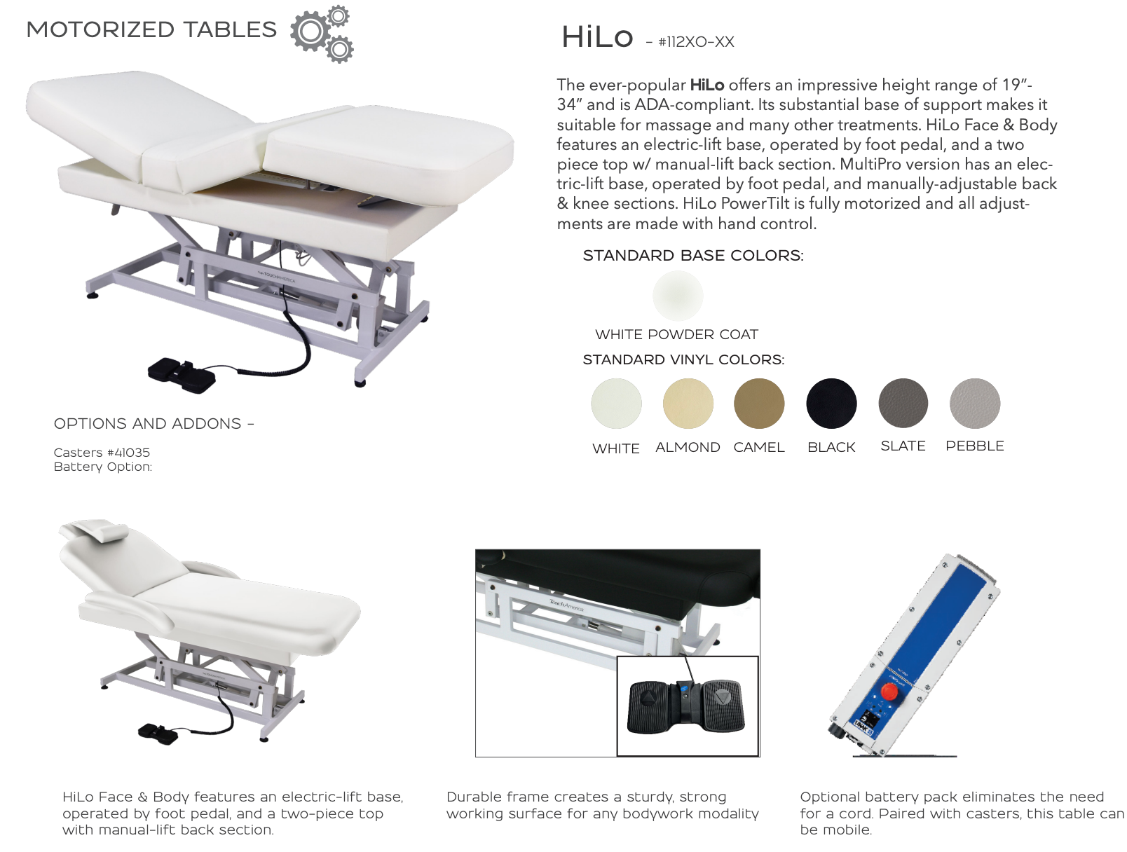 TouchAmerica HiLo Treatment Table