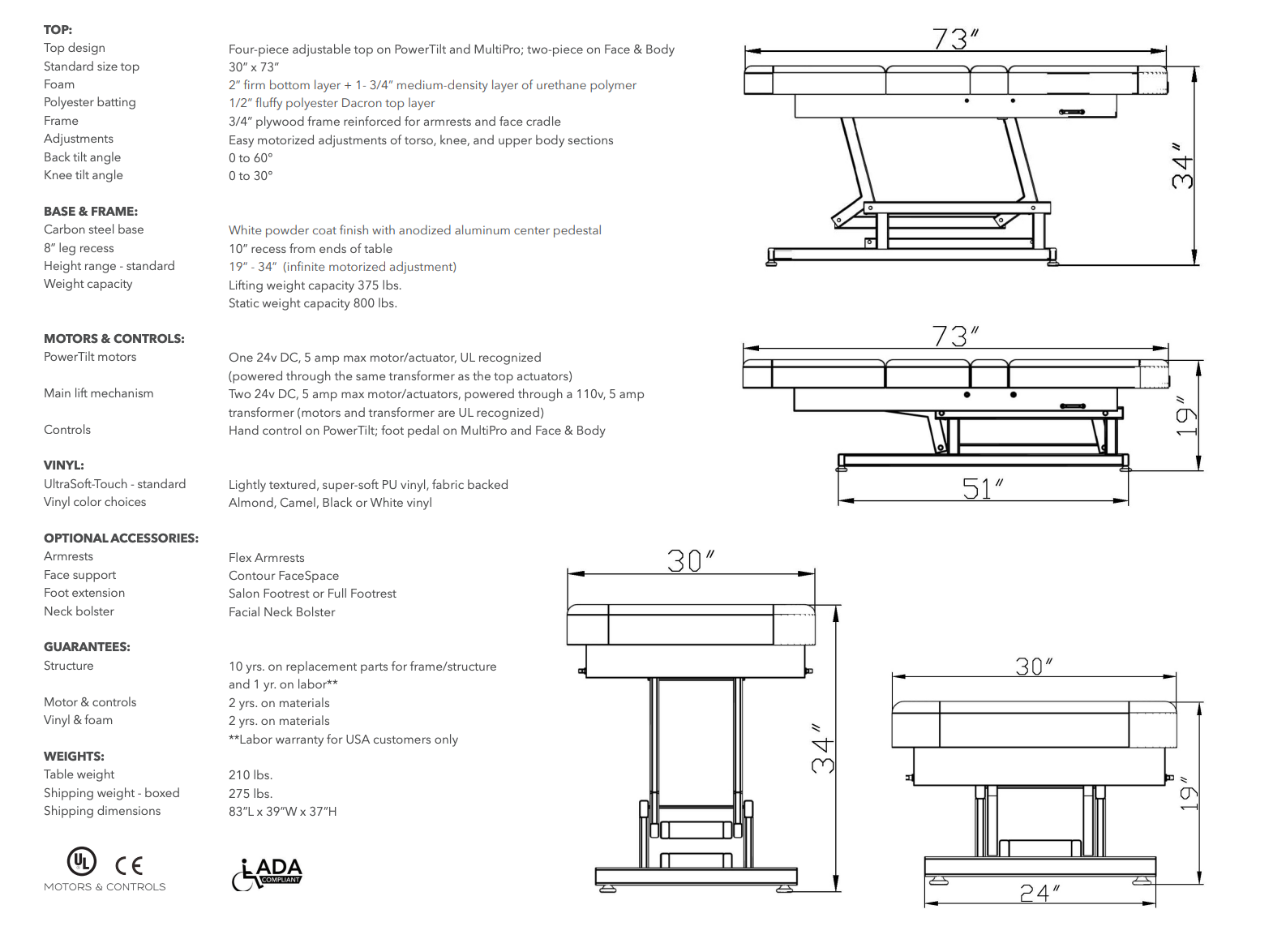 TouchAmerica HiLo Treatment Table