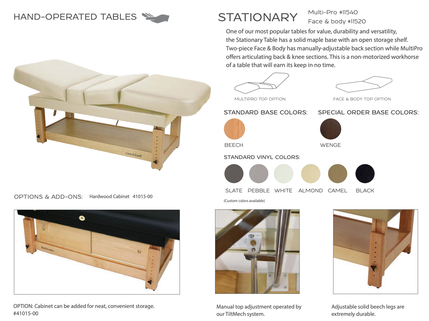 TouchAmerica Stationary Spa and Massage Treatment Table