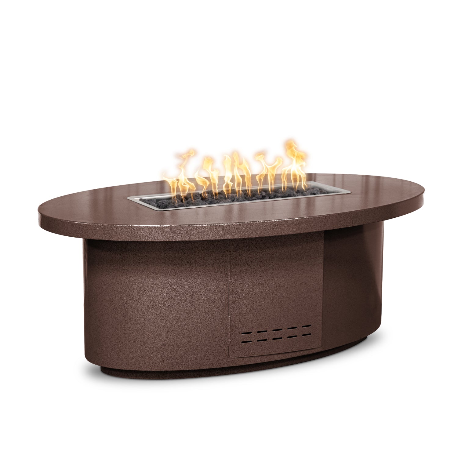 The Outdoor Plus Vallejo Oval Powder Coated Metal Fire Table