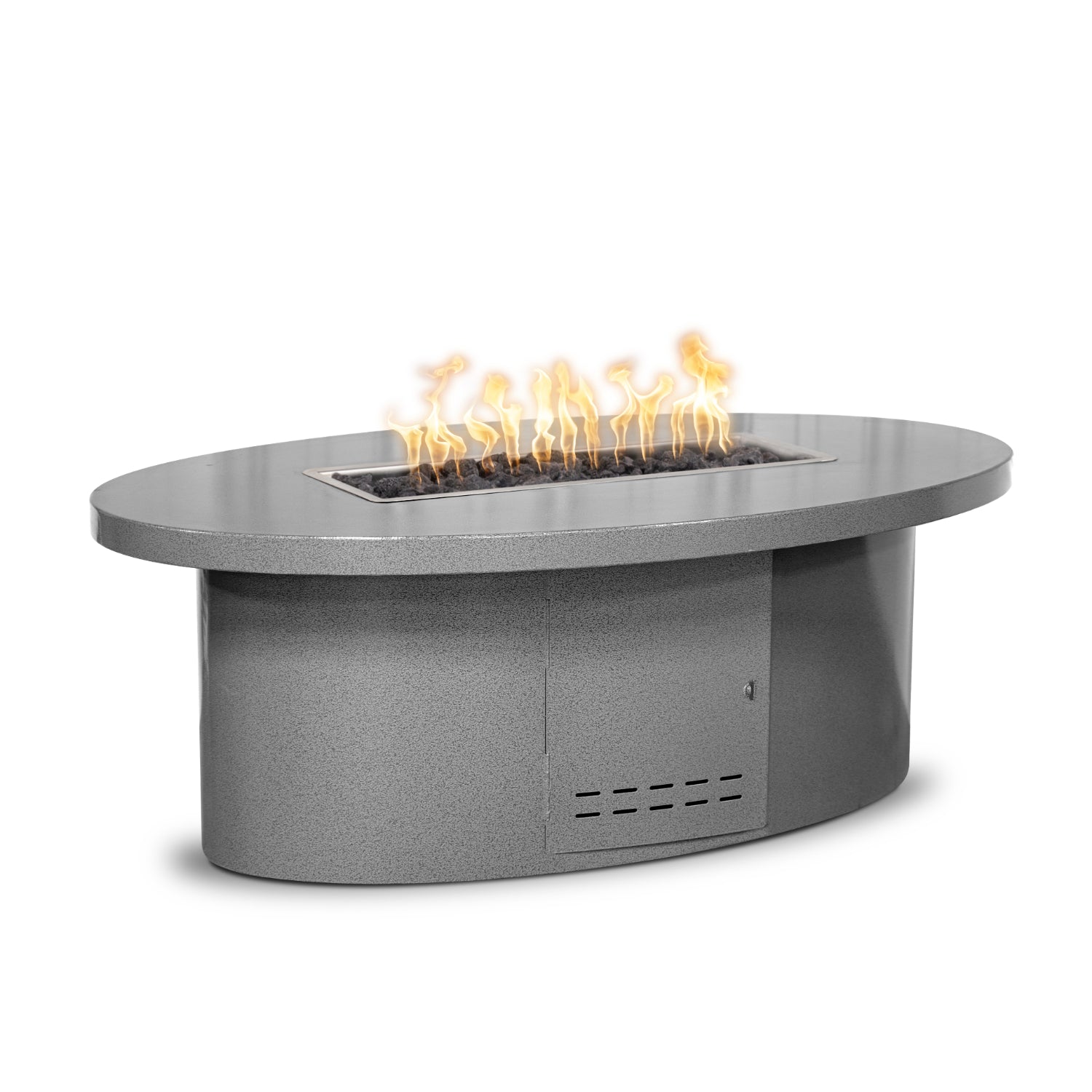 The Outdoor Plus Vallejo Oval Powder Coated Metal Fire Table