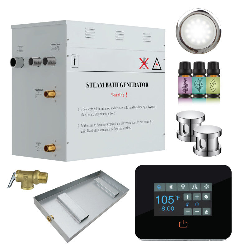 Contractors Series Steam Bath Generator with Quickstart, Digital Touchpad, Auto-Drain, and Aroma Steamhead