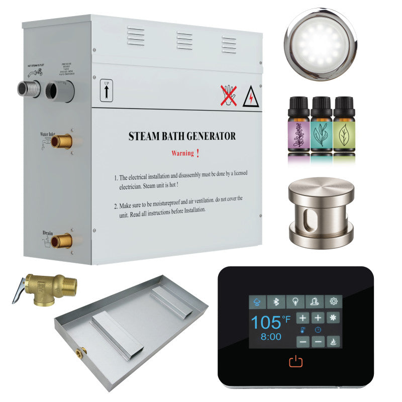 Contractors Series Steam Bath Generator with Quickstart, Digital Touchpad, Auto-Drain, and Aroma Steamhead