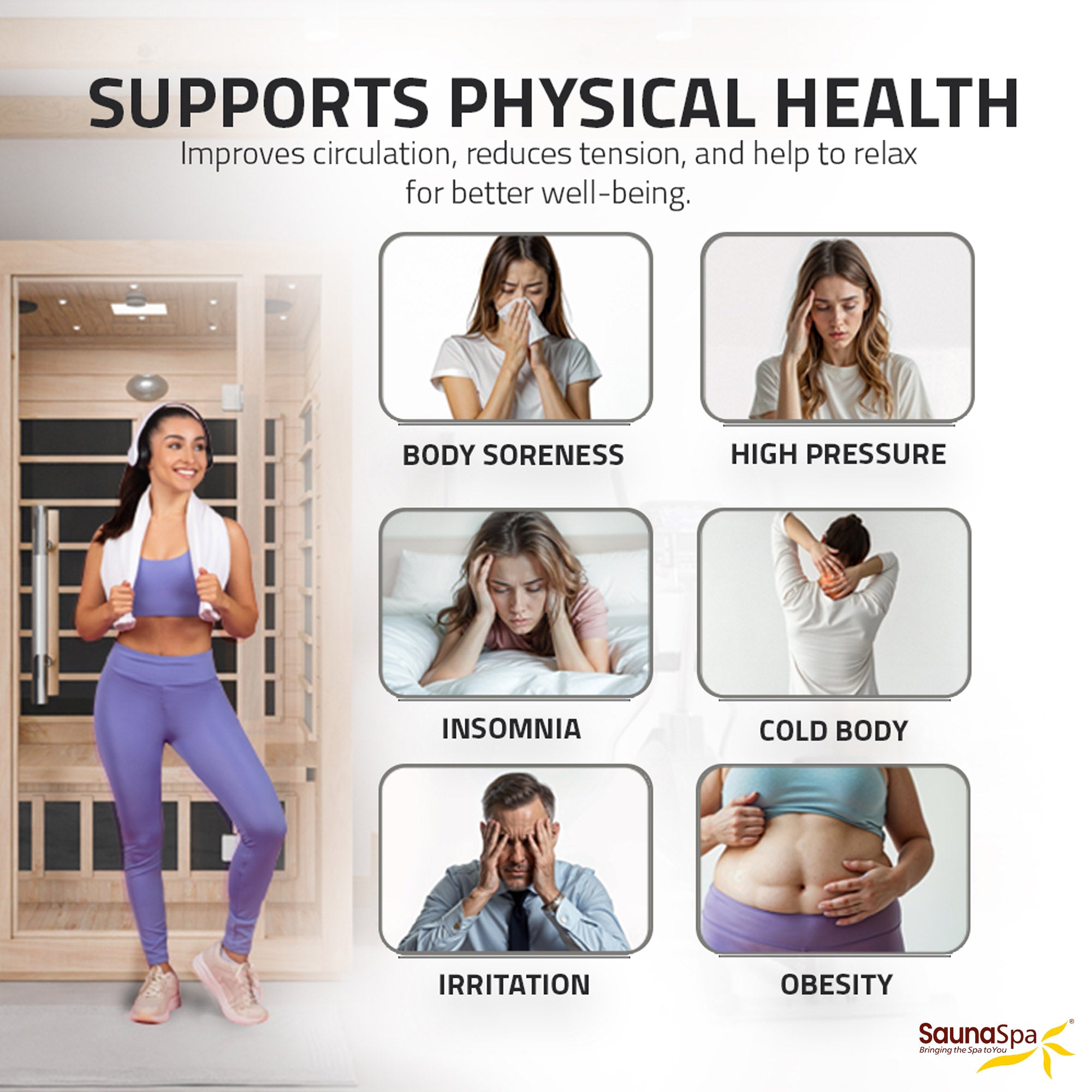 Seychelles 2-Person Carbon FAR Infrared Infrared Hemlock Wooden Indoor Home Sauna Room with LED Touch Control Panel