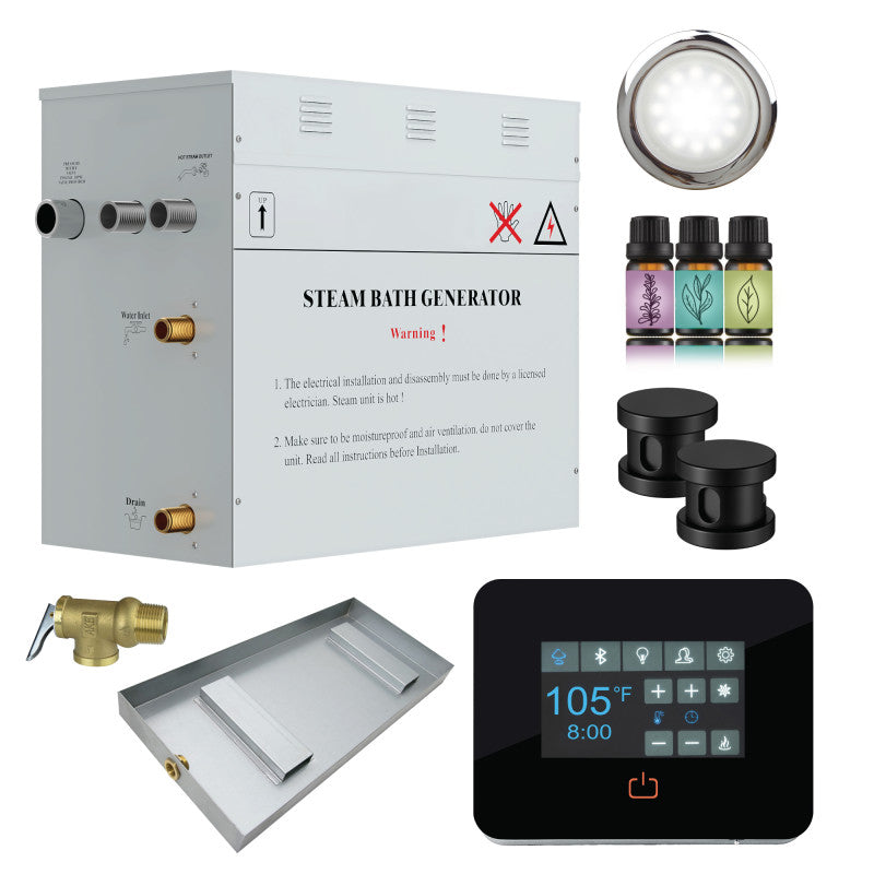 Contractors Series Steam Bath Generator with Quickstart, Digital Touchpad, Auto-Drain, and Aroma Steamhead