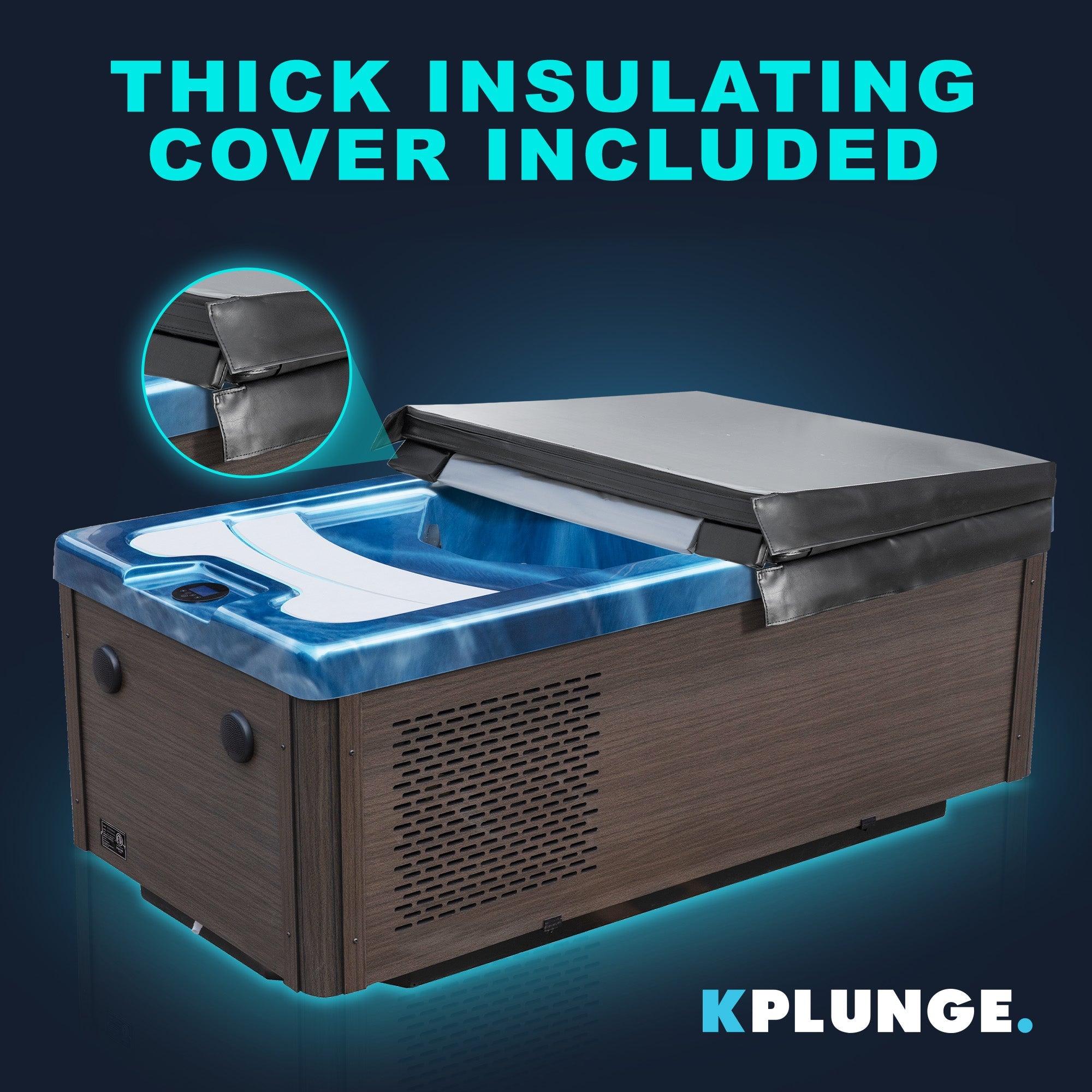 All-in-One Cold Plunge and Hot Tub with Built-in Chiller, Lights, and WiFi in Blue