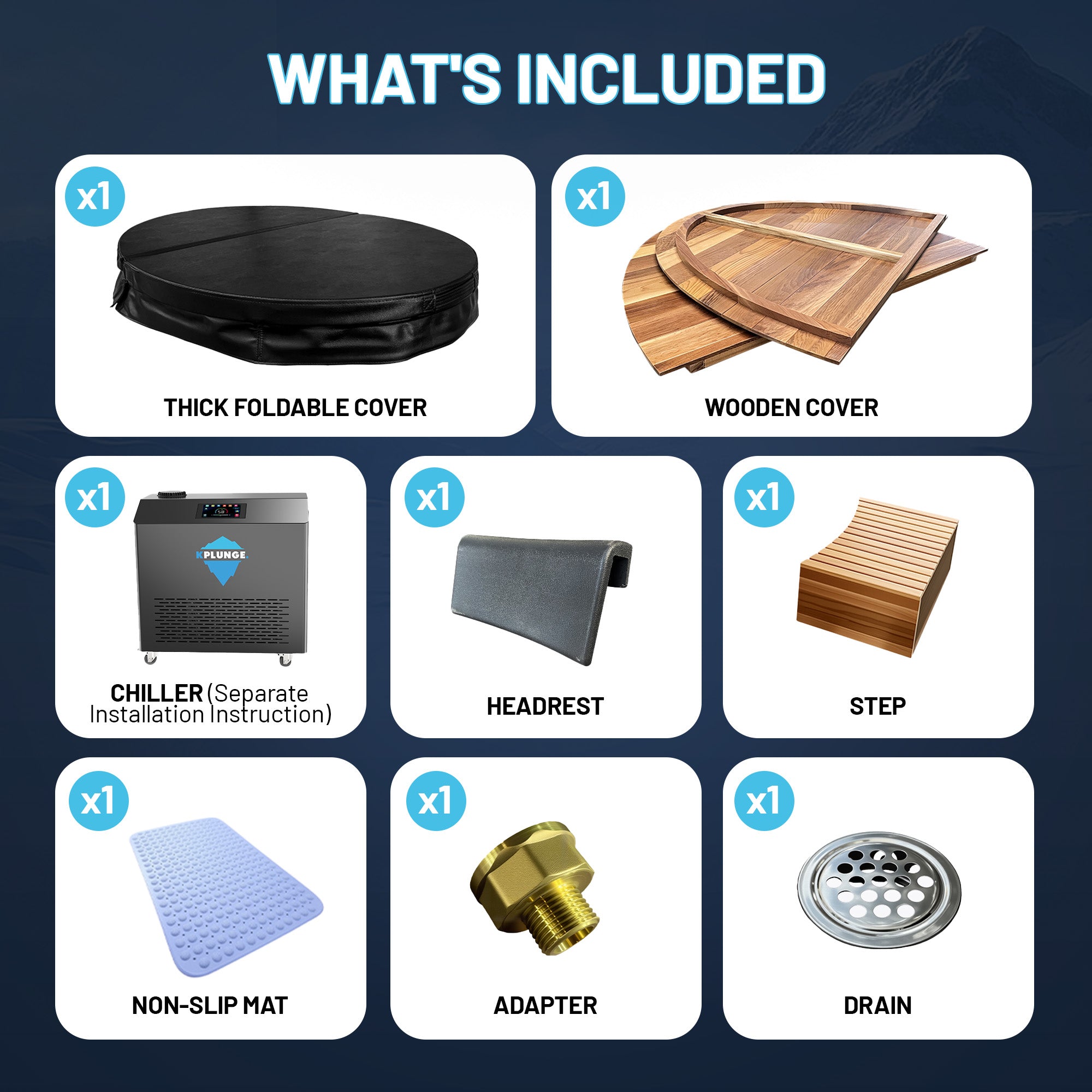 62 in. 2-Person 0-Jet Cedar Cold Plunge Ice Bath/Hot Tub with 24 in. Depth and 169 Gal. Capacity in Natural Finish