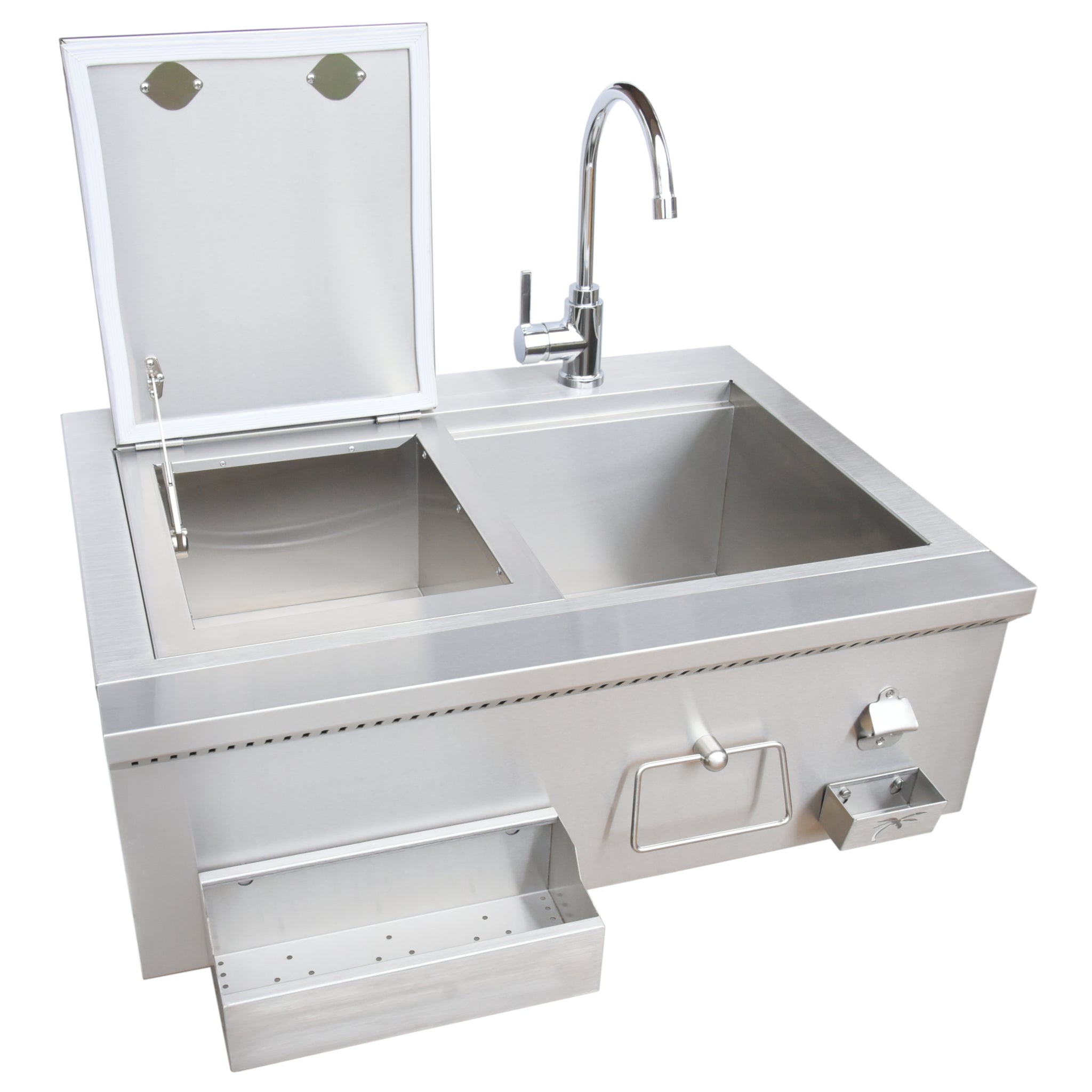 KoKoMo Grills 30" Built-In Bartender Cocktail Station With Sink, Bottle Opener & Ice Chest