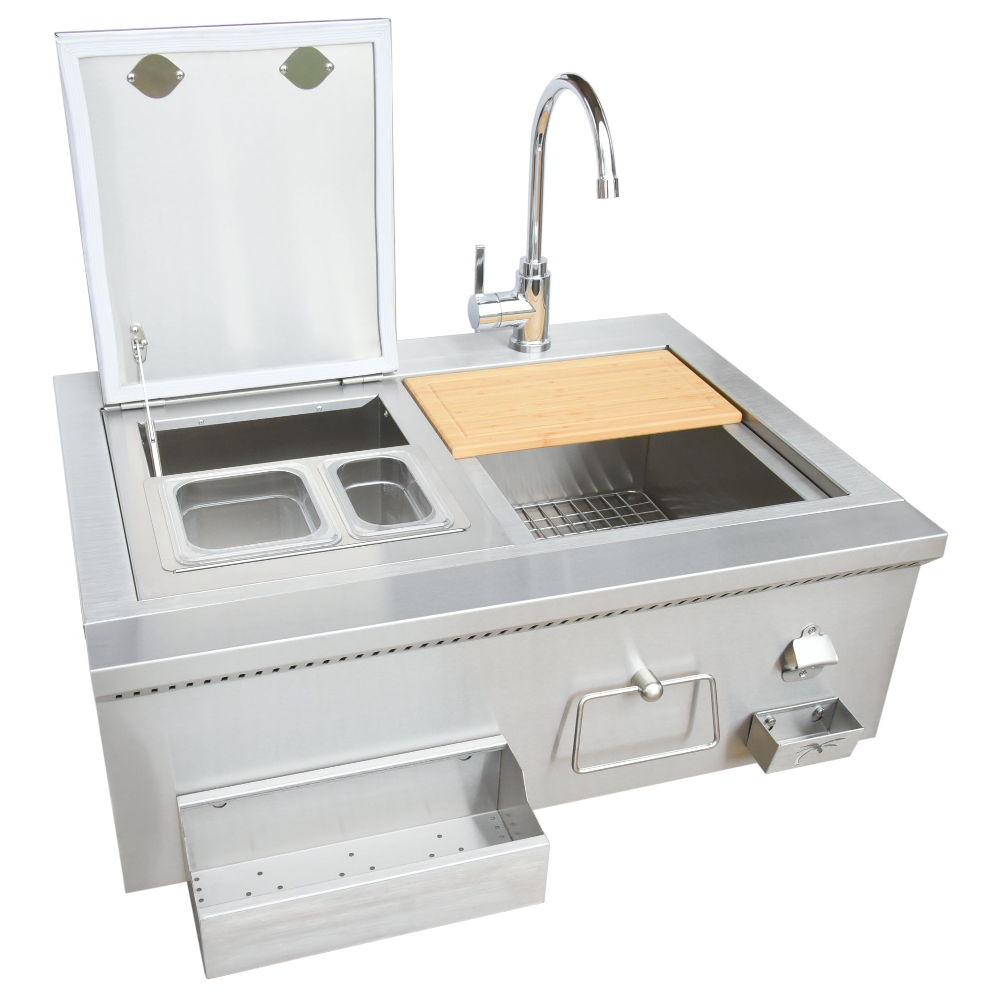 KoKoMo Grills 30" Built-In Bartender Cocktail Station With Sink, Bottle Opener & Ice Chest
