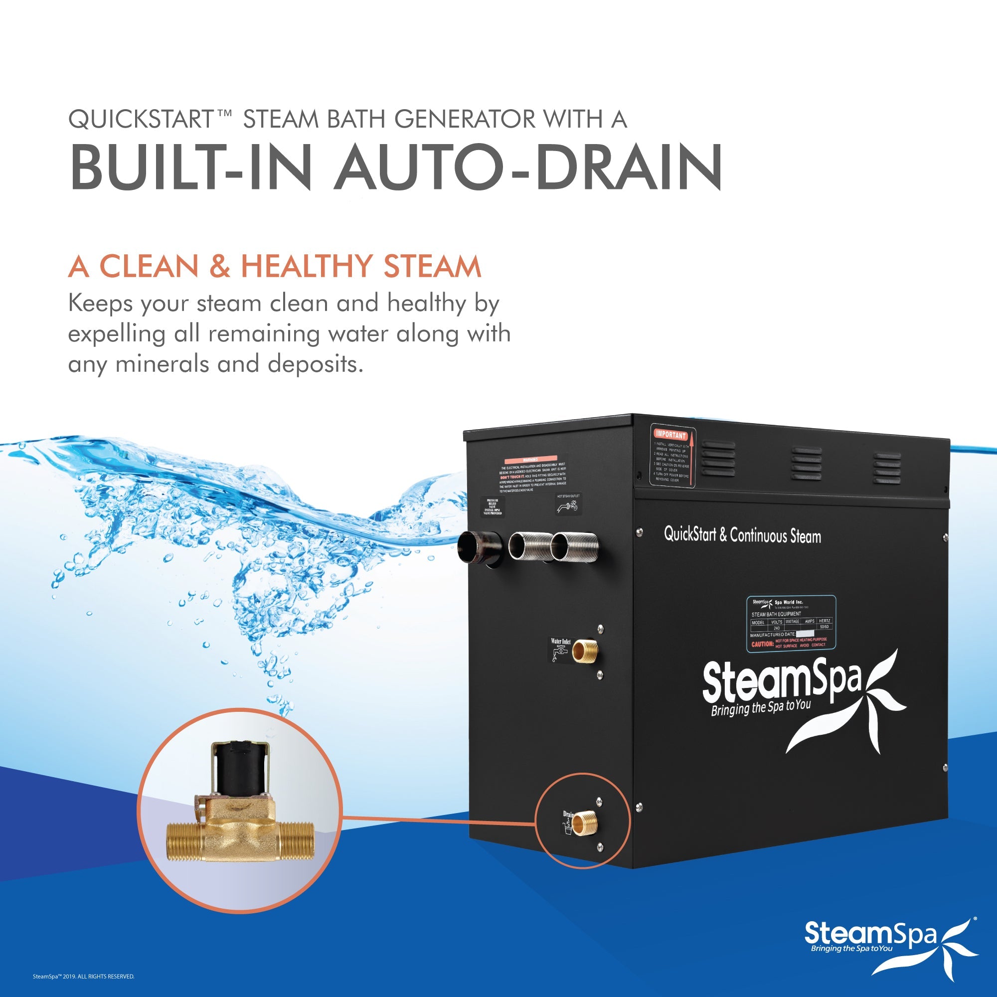 Black Series Steam Bath Generator Package with Advanced Touchscreen, Bluetooth Audio & Dual Aroma Pump