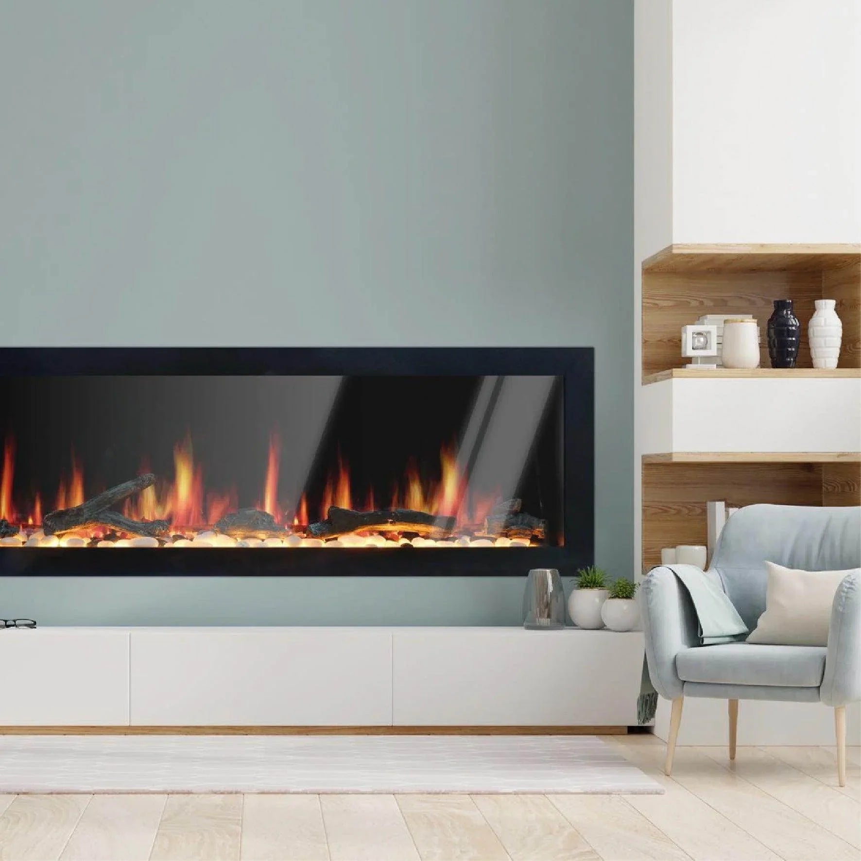 Litedeer Homes Latitude II Wall-Mounted Smart Electric Fireplace