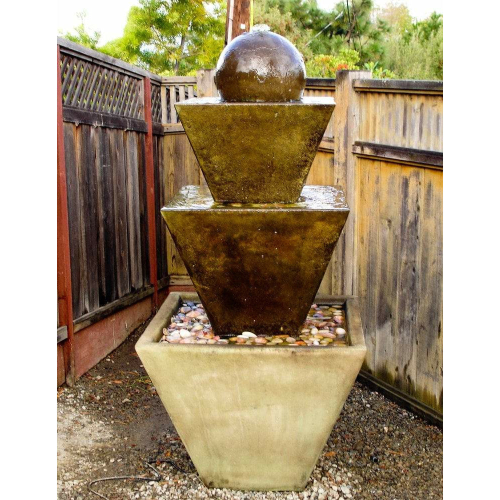 Giannini Garden Tiered Concrete Garden Fountain with Ball - 1488 & 1489