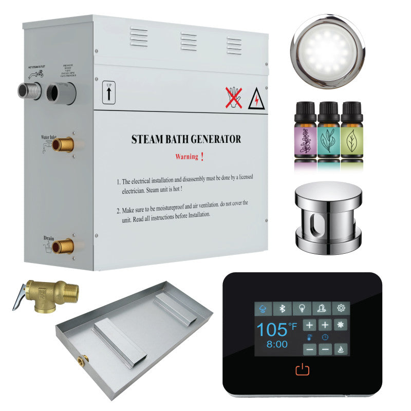 Contractors Series Steam Bath Generator with Quickstart, Digital Touchpad, Auto-Drain, and Aroma Steamhead