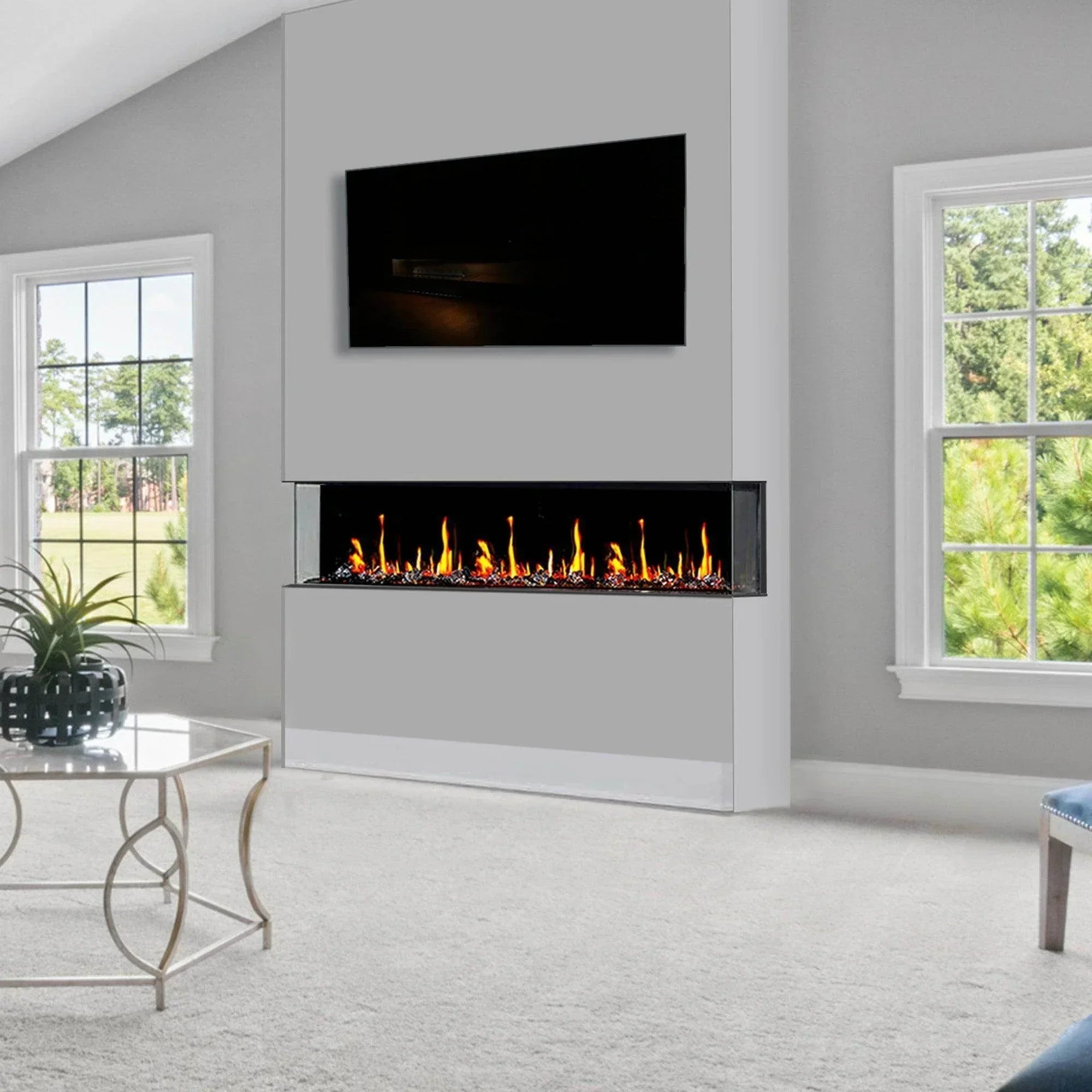 Litedeer Homes Warmcastle 50-inch 3-Sided Smart Electric Fireplace