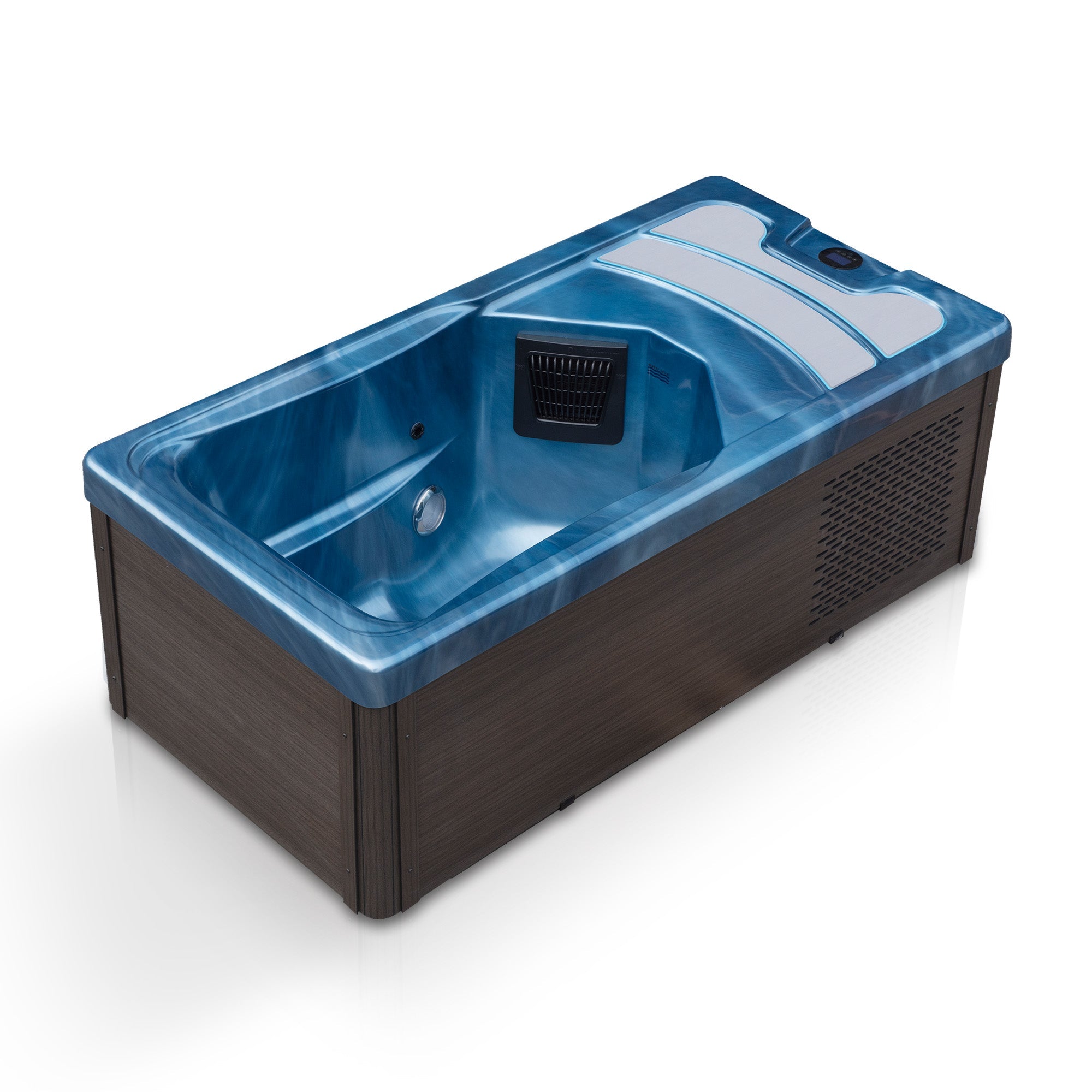 All-in-One Cold Plunge and Hot Tub with Built-in Chiller, Lights, and WiFi in Blue