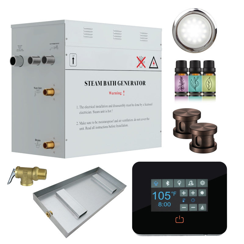 Contractors Series Steam Bath Generator with Quickstart, Digital Touchpad, Auto-Drain, and Aroma Steamhead
